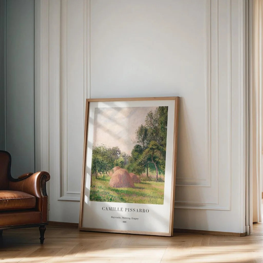 Pissarro Haystacks Morning Eragny Poster