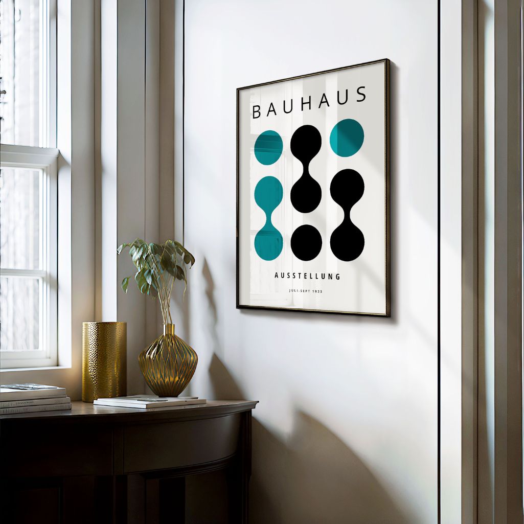 Bauhaus Contraste Turquoise Affiche
