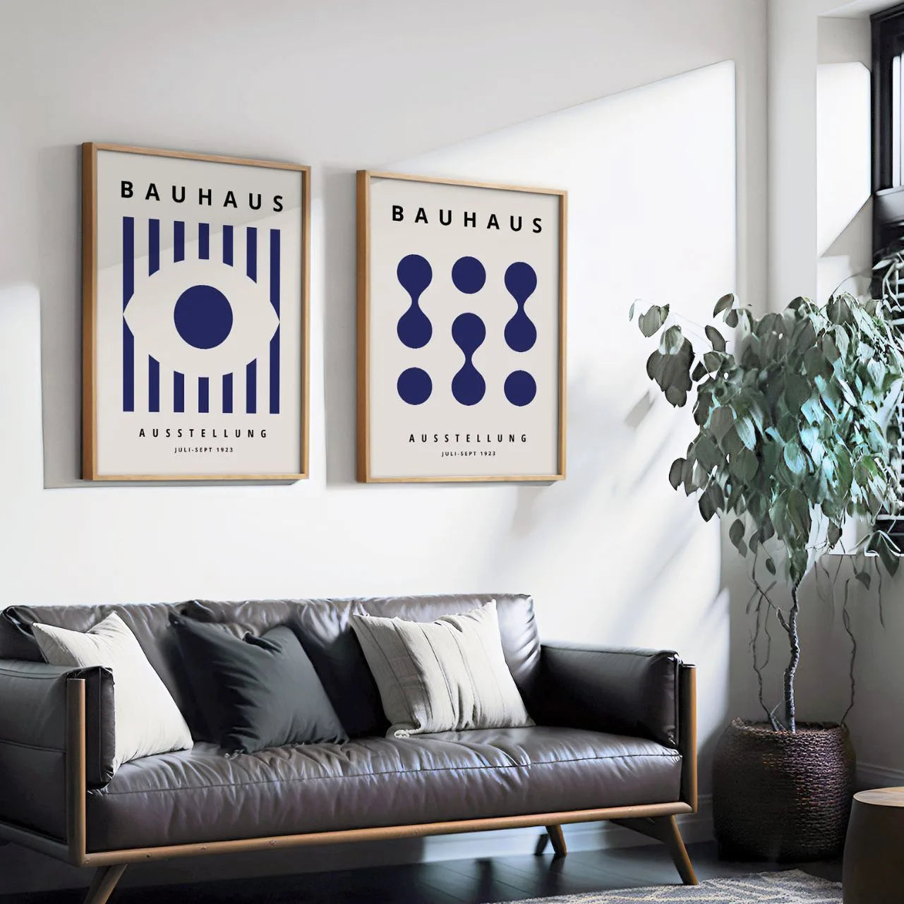Bauhaus Deep Navy Poster Set of 2