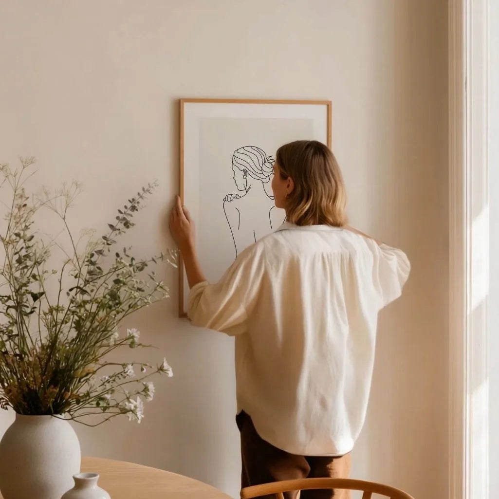 Touch of Calm Female Line Art Poster