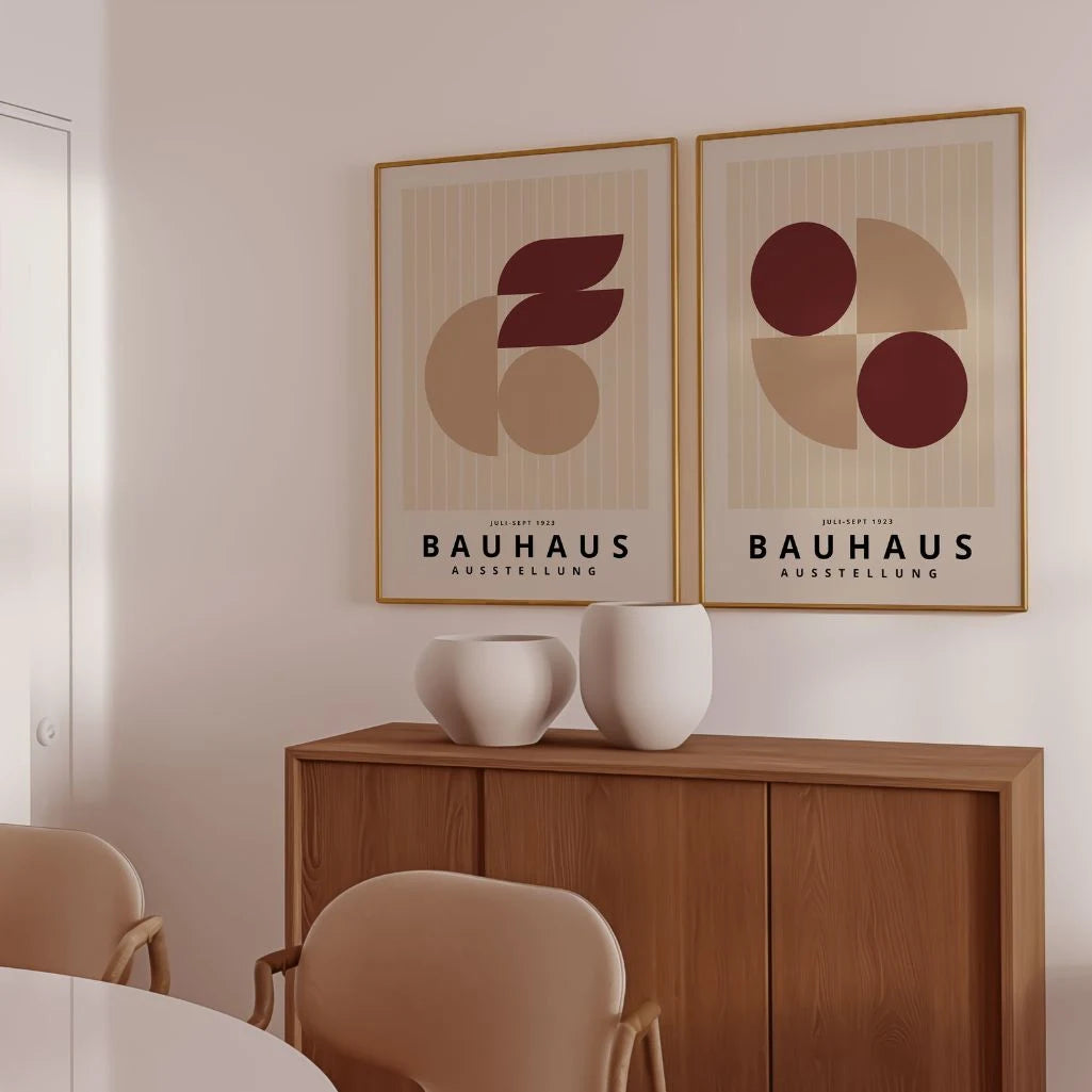 Bauhaus Bourgogne Beige – Lot de 2 affiches