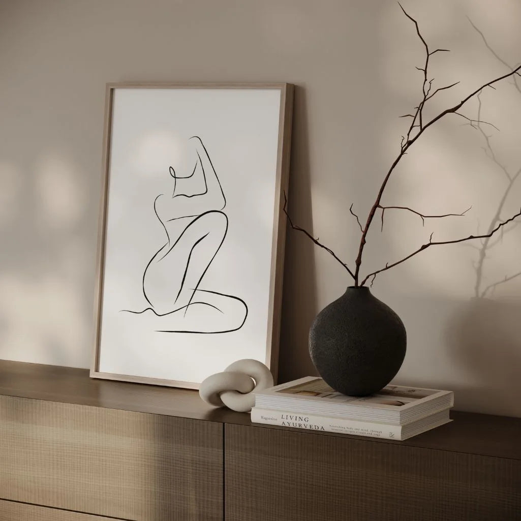 Subtle Form Female Line Art Poster