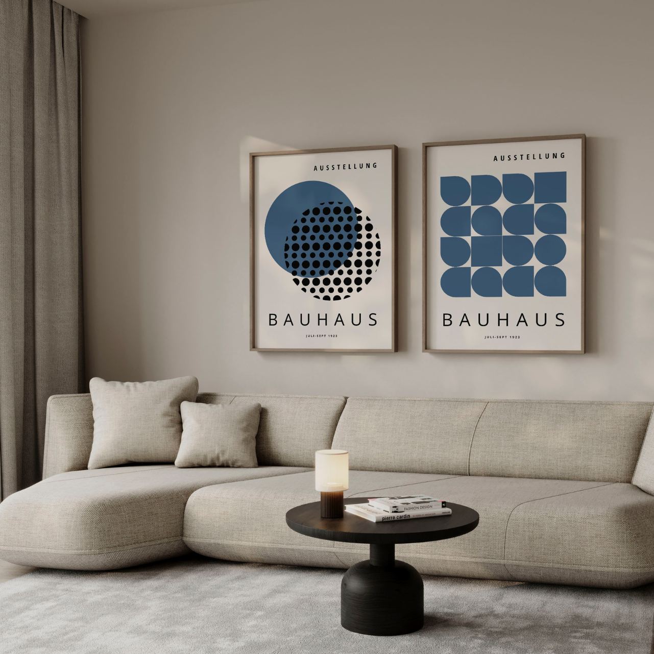 Bauhaus Navy Minimal Poster Set of 2