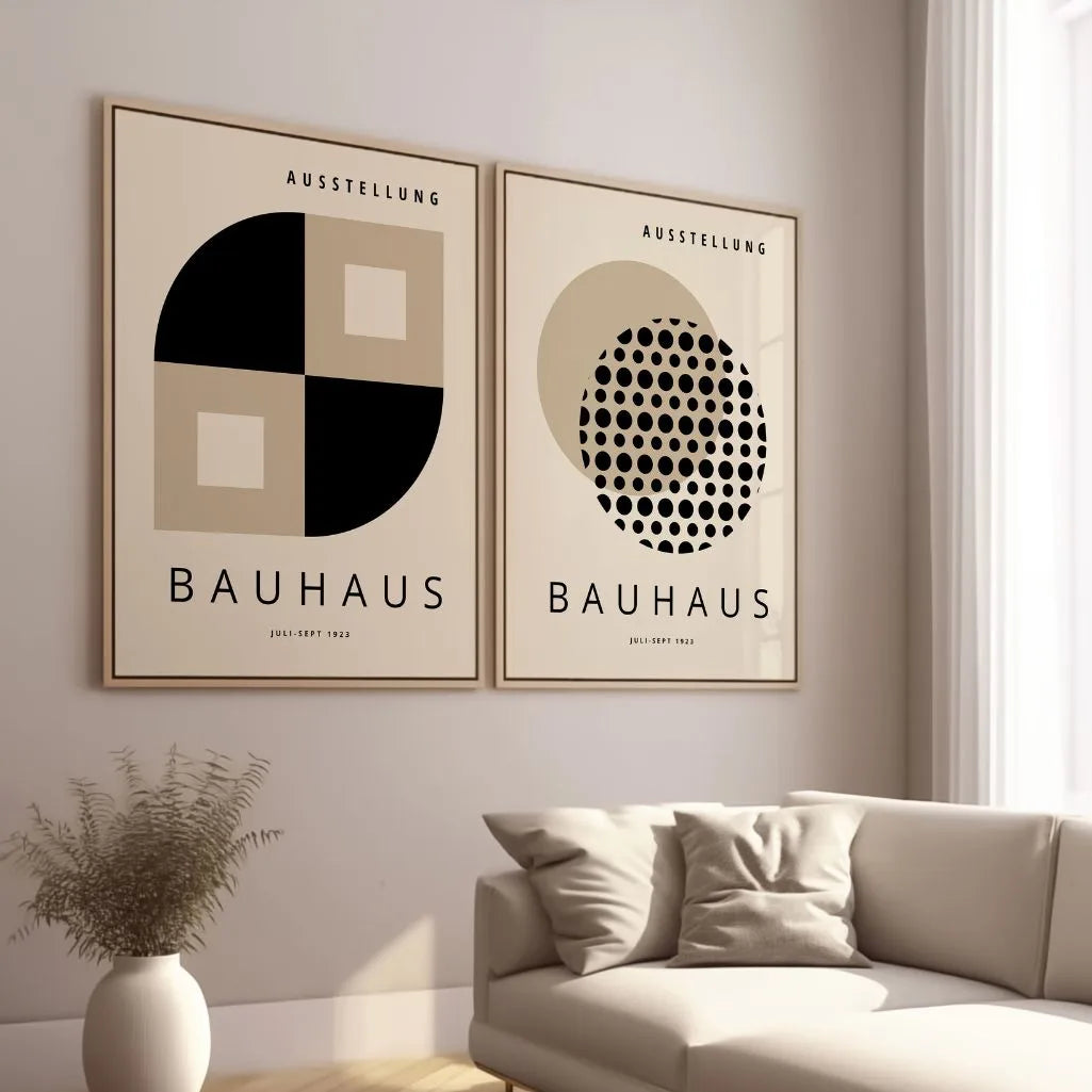 Bauhaus Noir Beige – Lot de 2 affiches