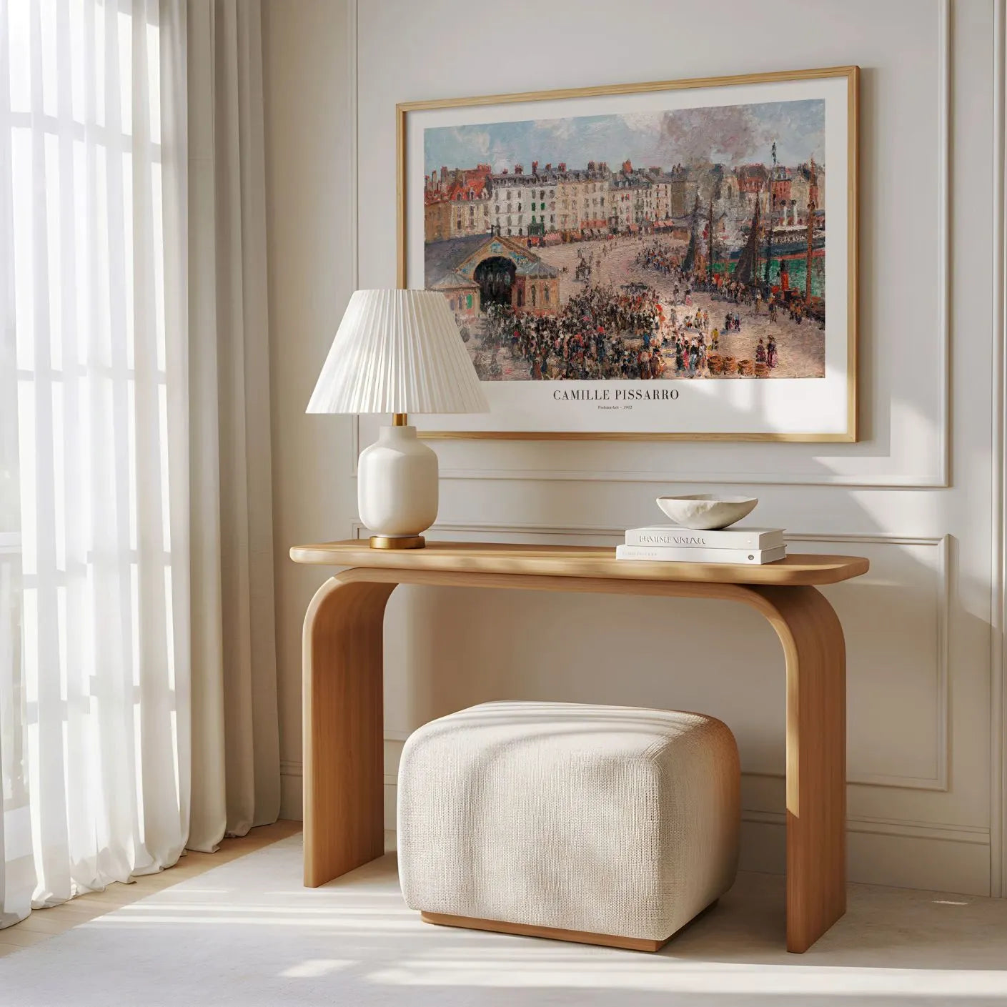 Pissarro Fishmarket City Scene Poster