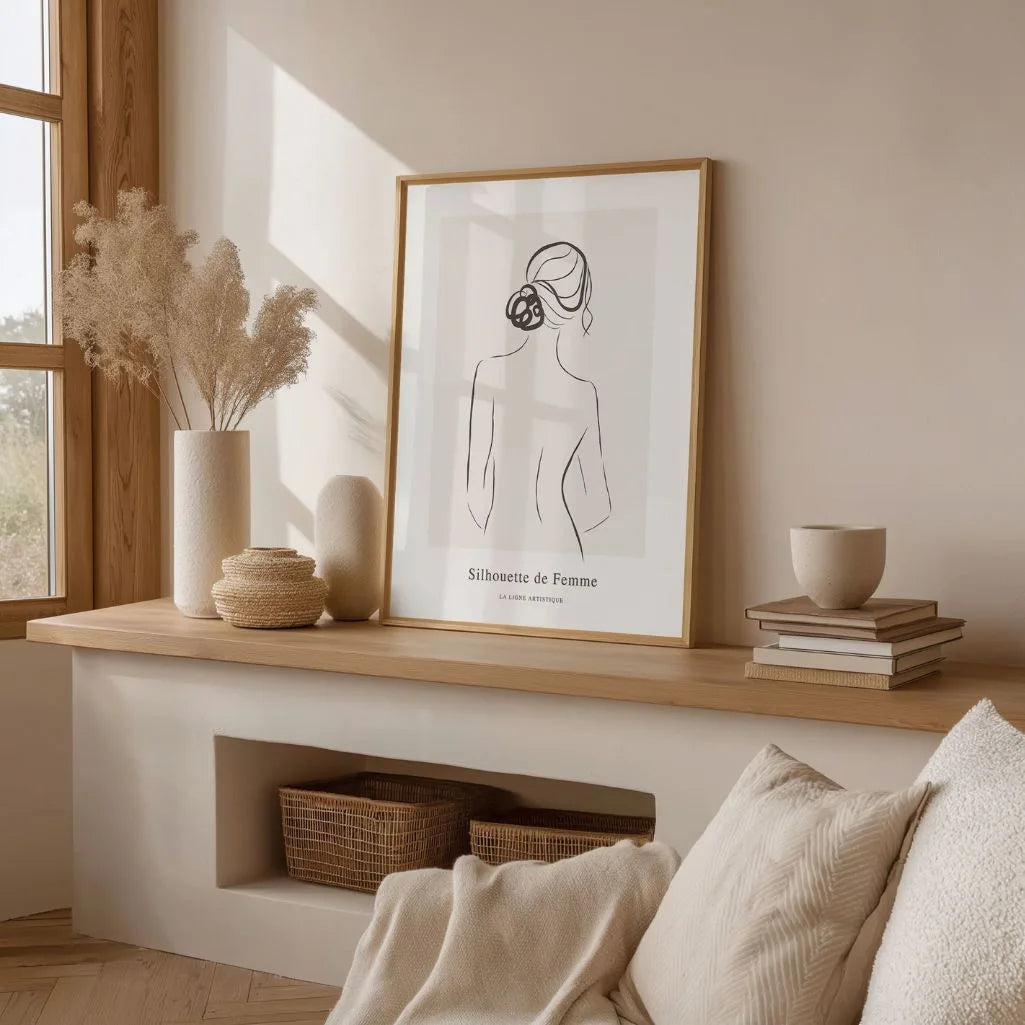 Line Art Back View Female Poster