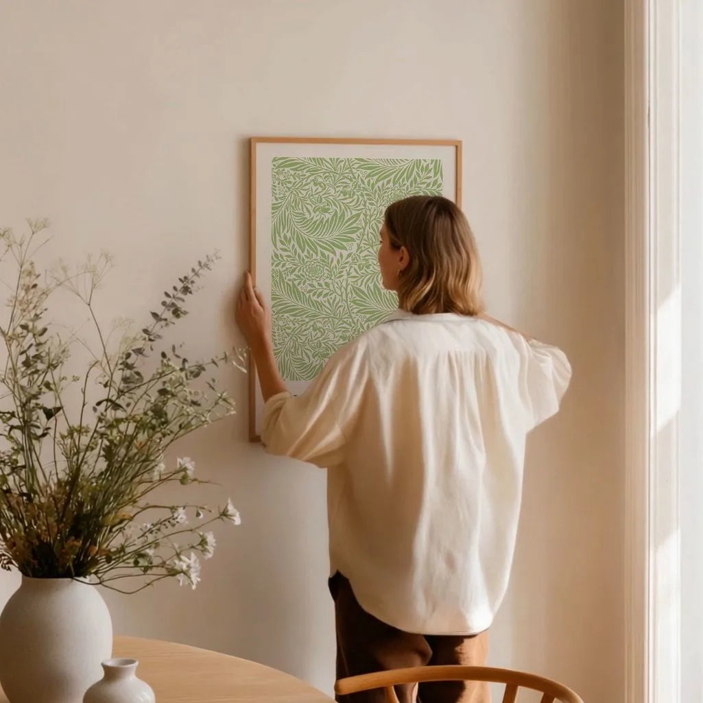 William Morris Larkspur Pastel Green Poster