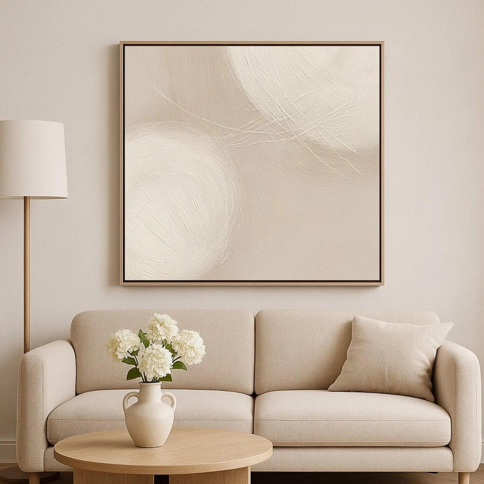 Toile encadrée – Harmonie beige