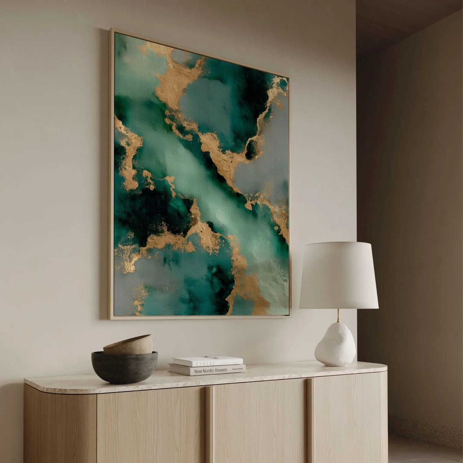 Framed Canvas Print Emerald Depth