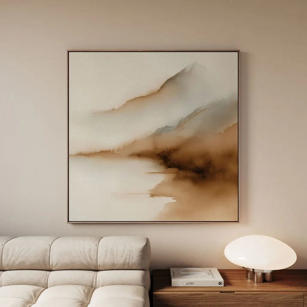 Toile encadrée – Brume sur le lac