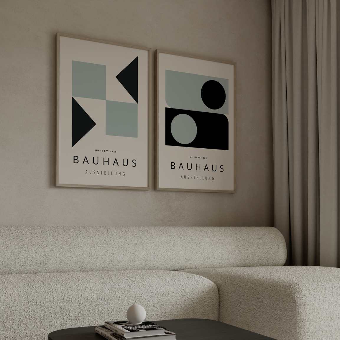 Bauhaus Geometry Poster Set of 2