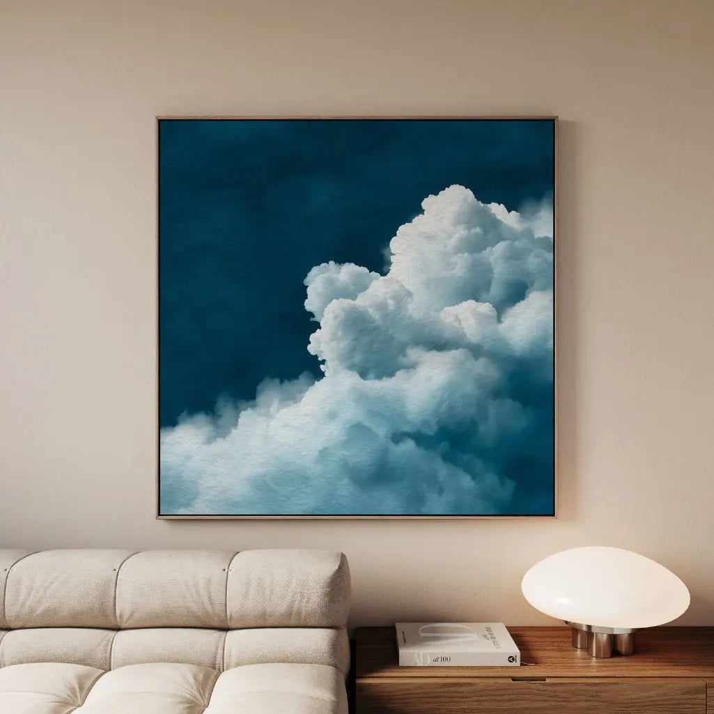Toile encadrée – Nuages blancs