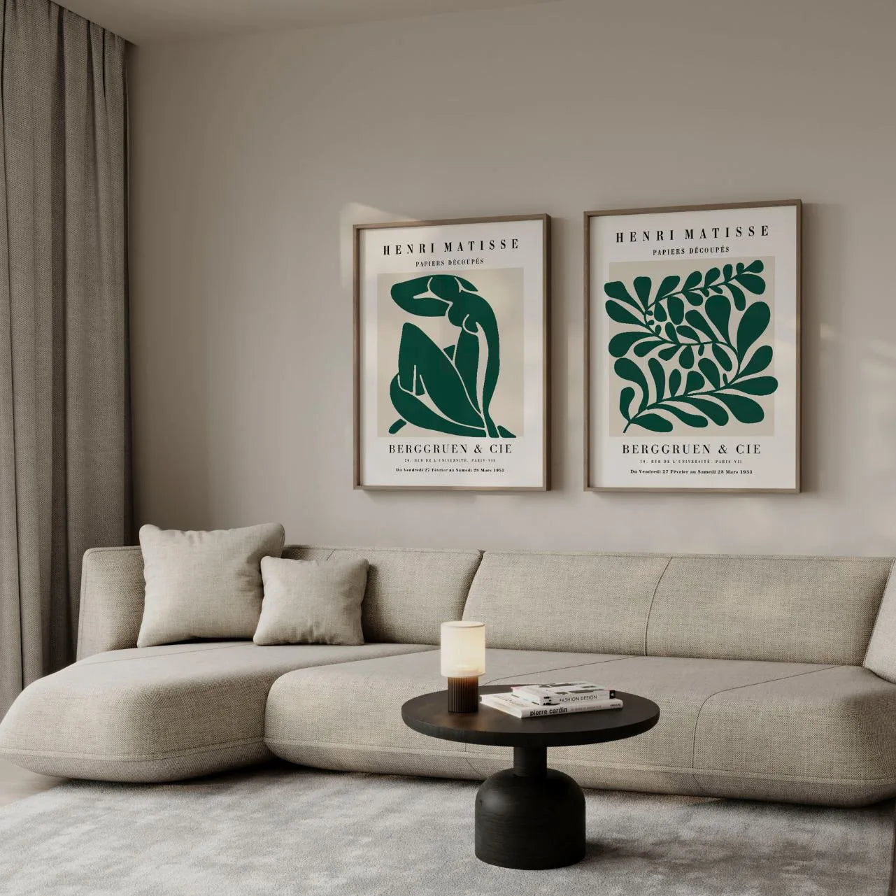 Set of 2 Matisse Deep Green Forms Posters