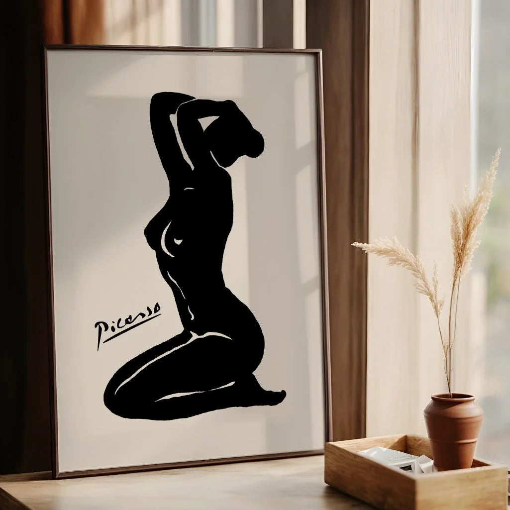 Picasso-Inspired Female Silhouette Poster
