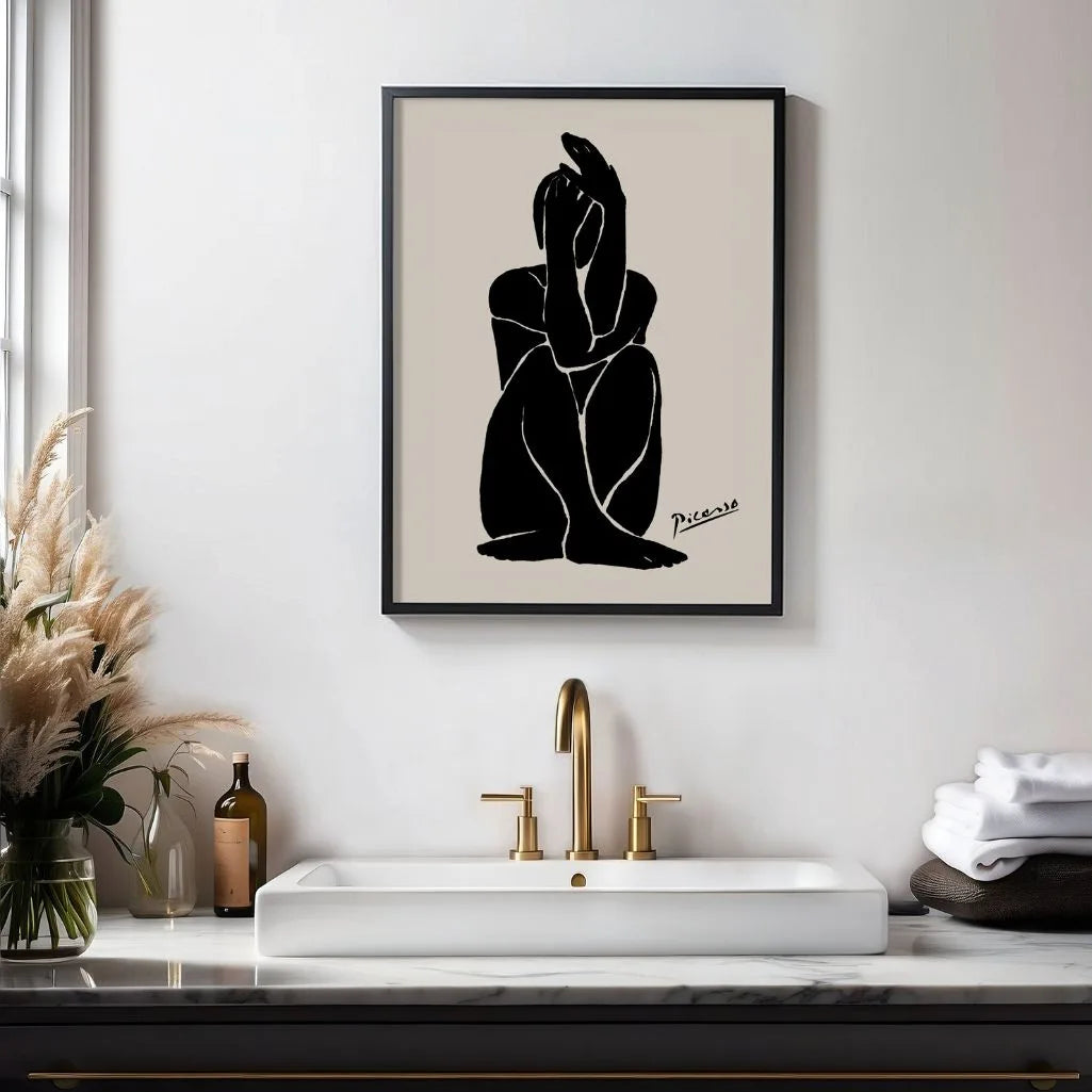 Picasso-Inspired Quiet Figure Poster