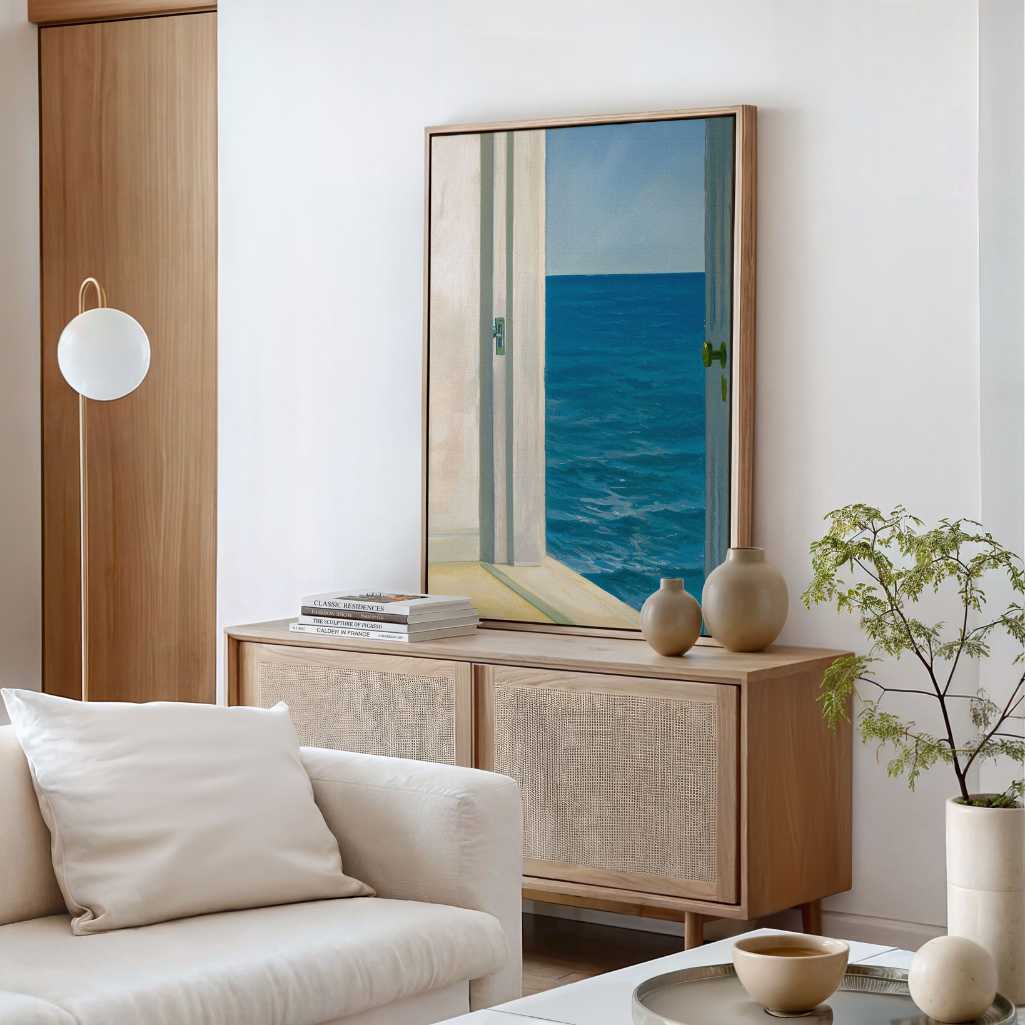 Framed Canvas Print Open Door to the Sea