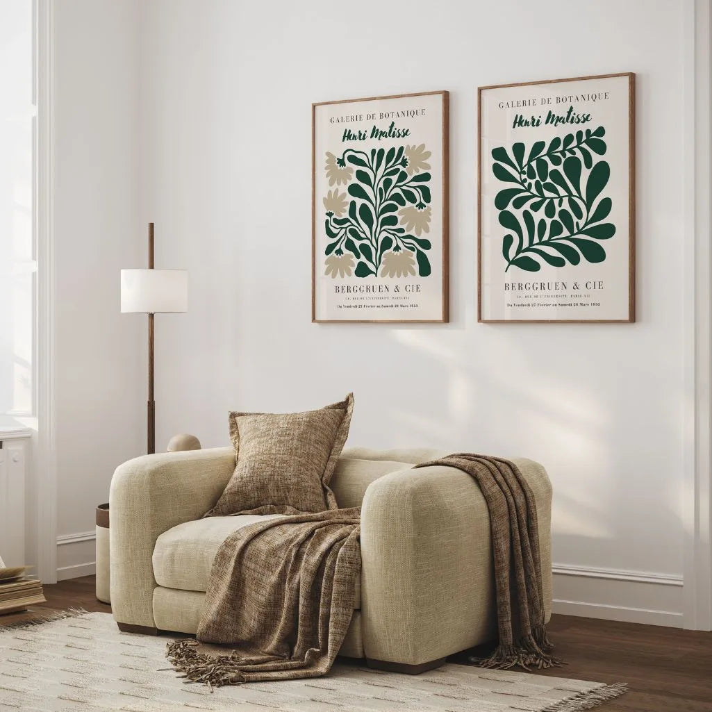 Matisse Abstract Green Leaves – Set of 2 Posters