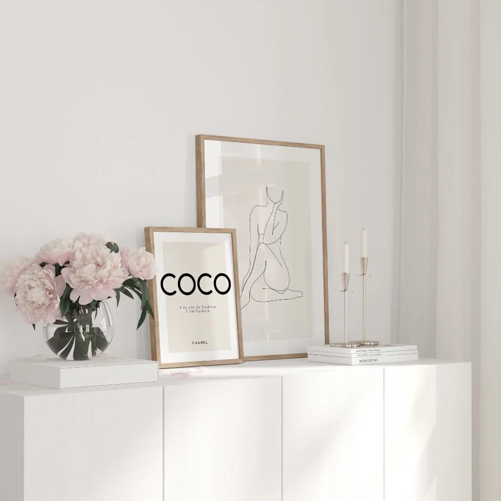 Body Crescent Female Line Art Poster