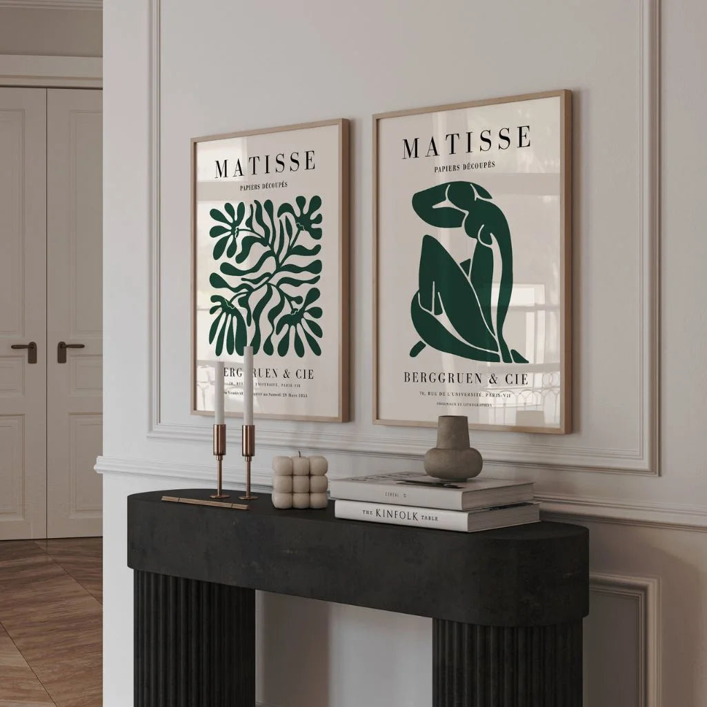Matisse Green Cut-Out Abstract – Set of 2 Posters