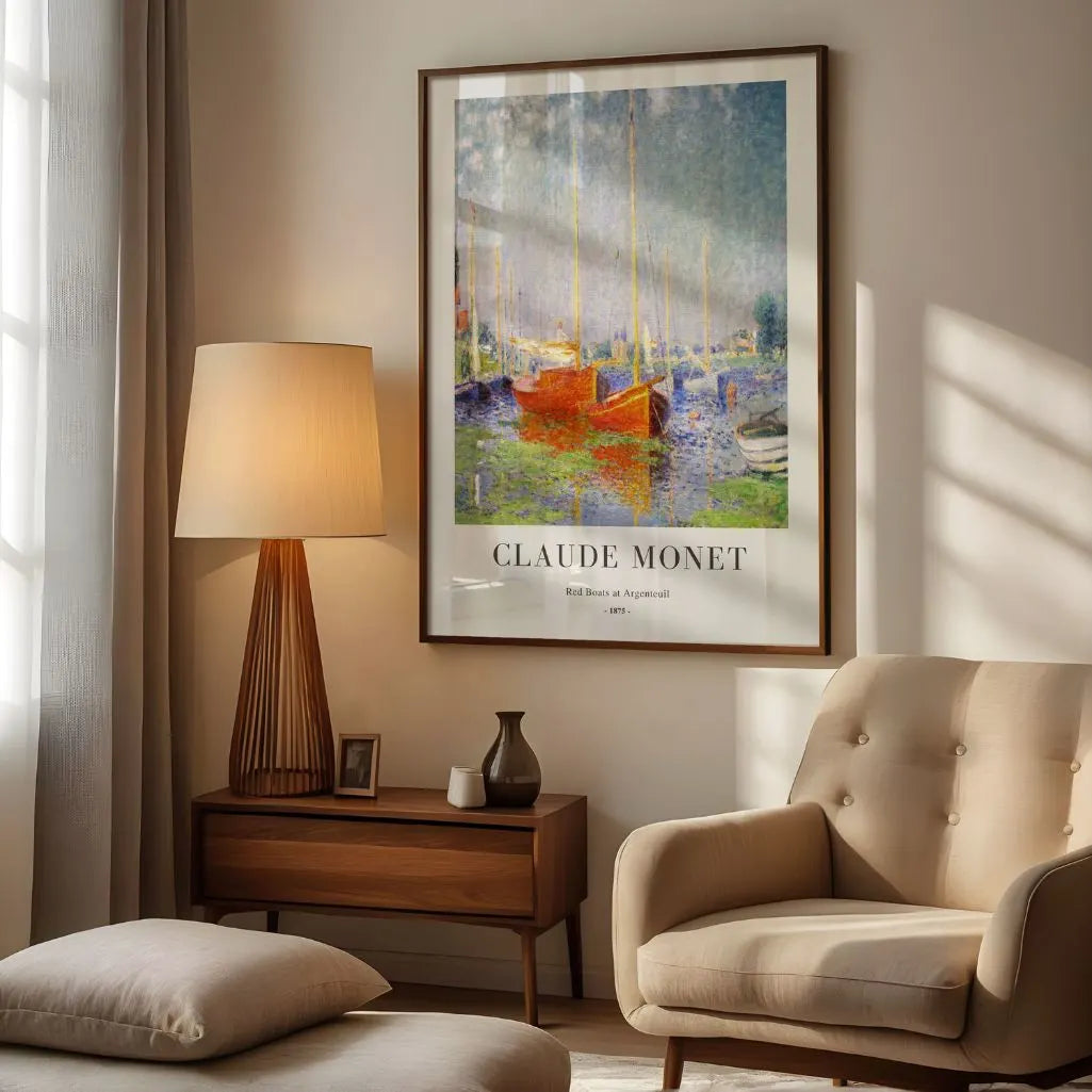 Affiche Claude Monet – Bateaux rouges à Argenteuil