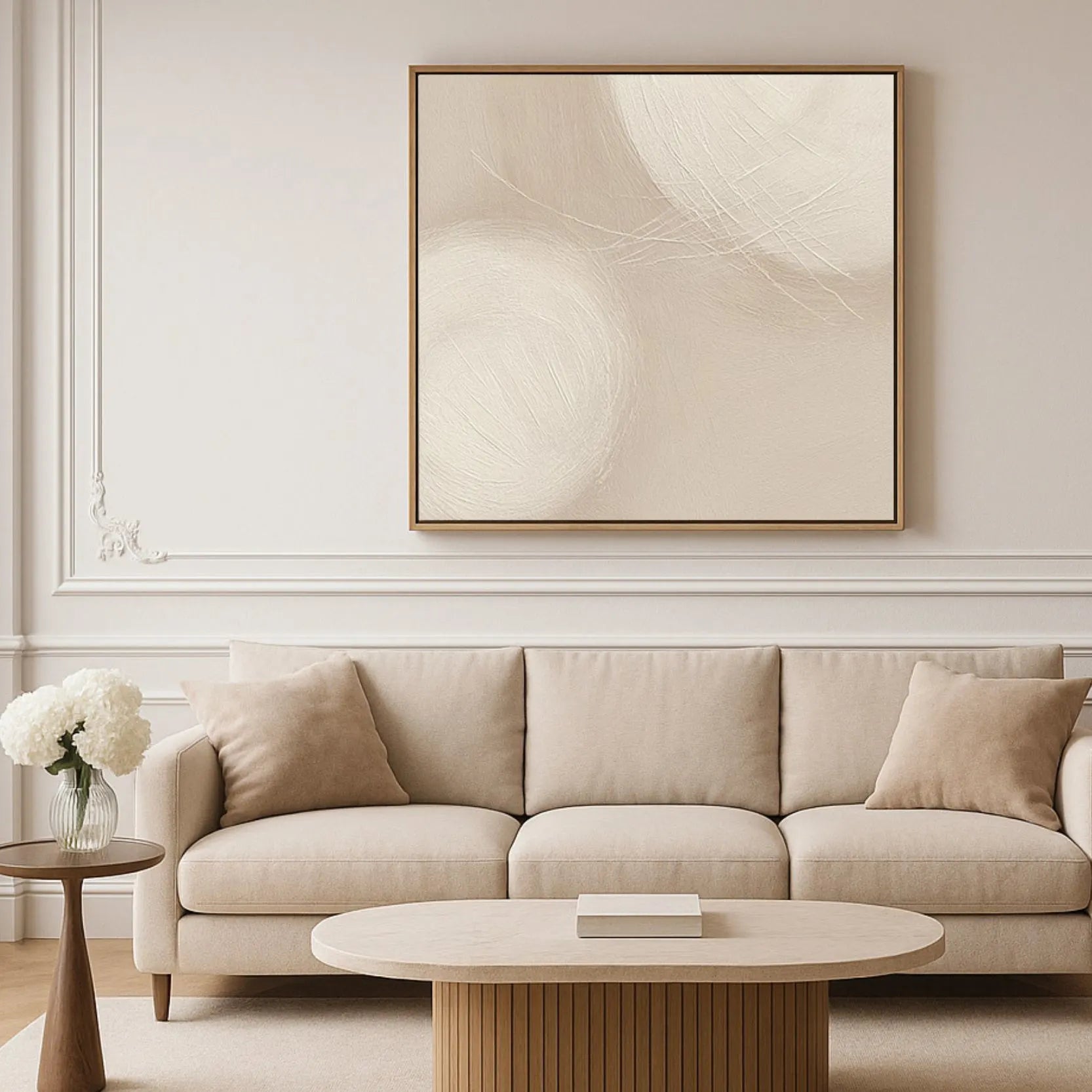 Toile encadrée – Harmonie beige