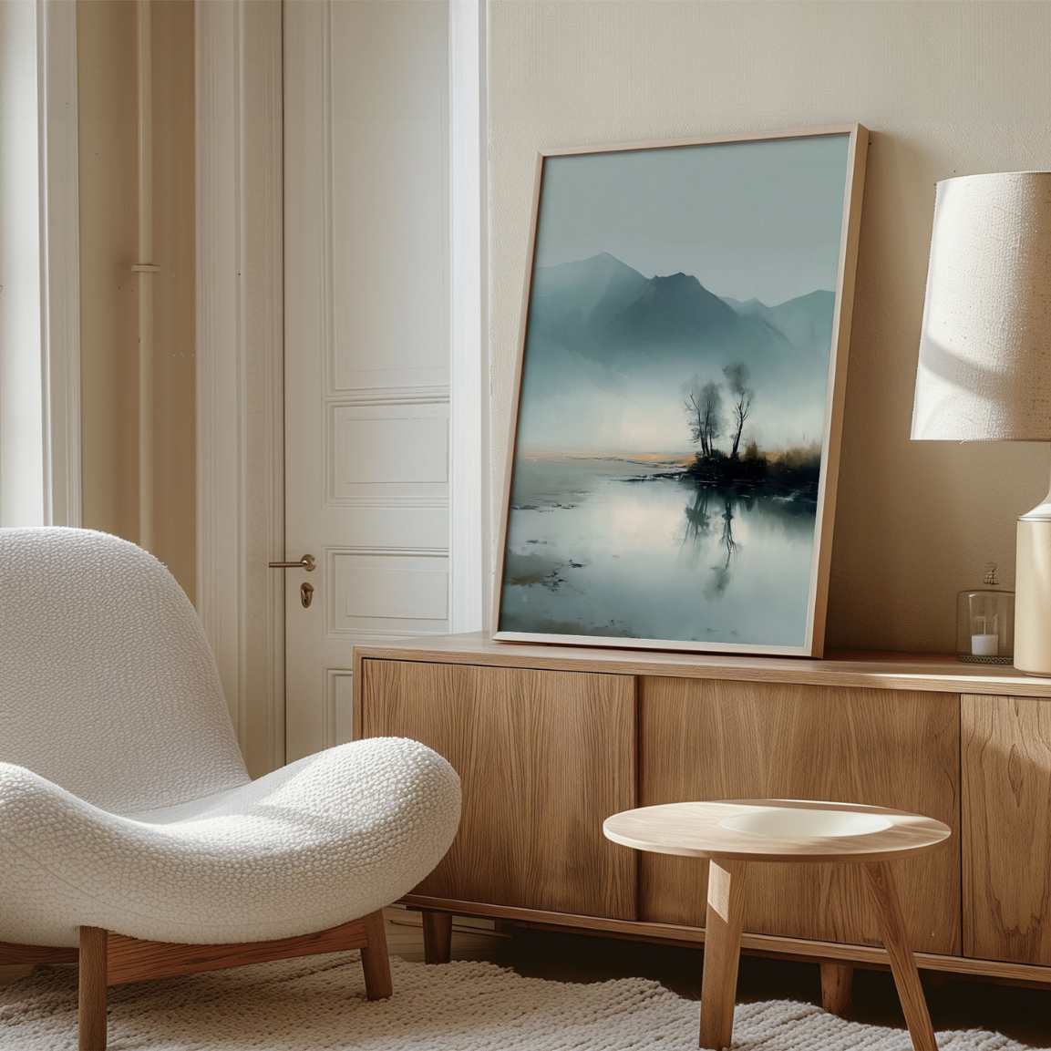 Framed Canvas Print Mountain Lake