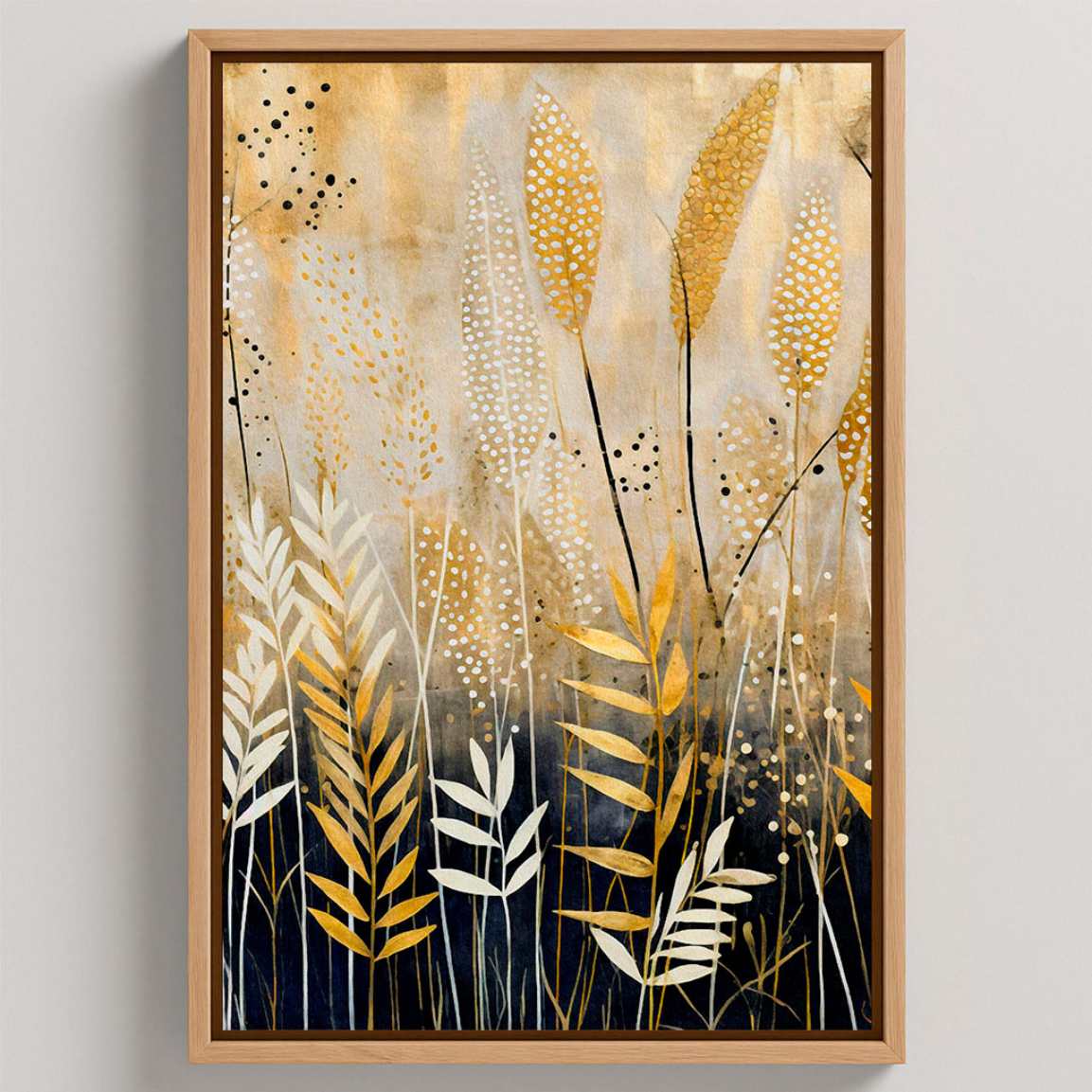 Framed Canvas Print Japanese Gold Garden