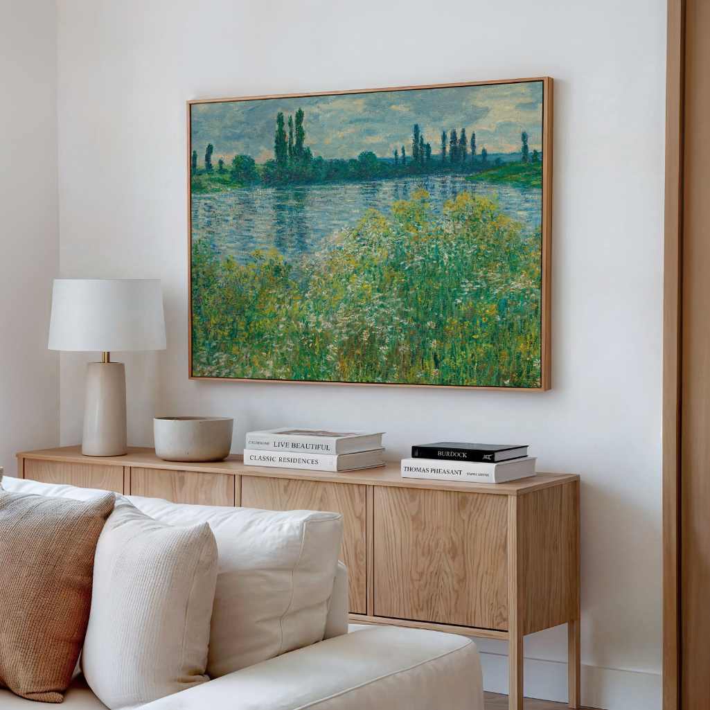 Framed Canvas Print Banks of the Seine