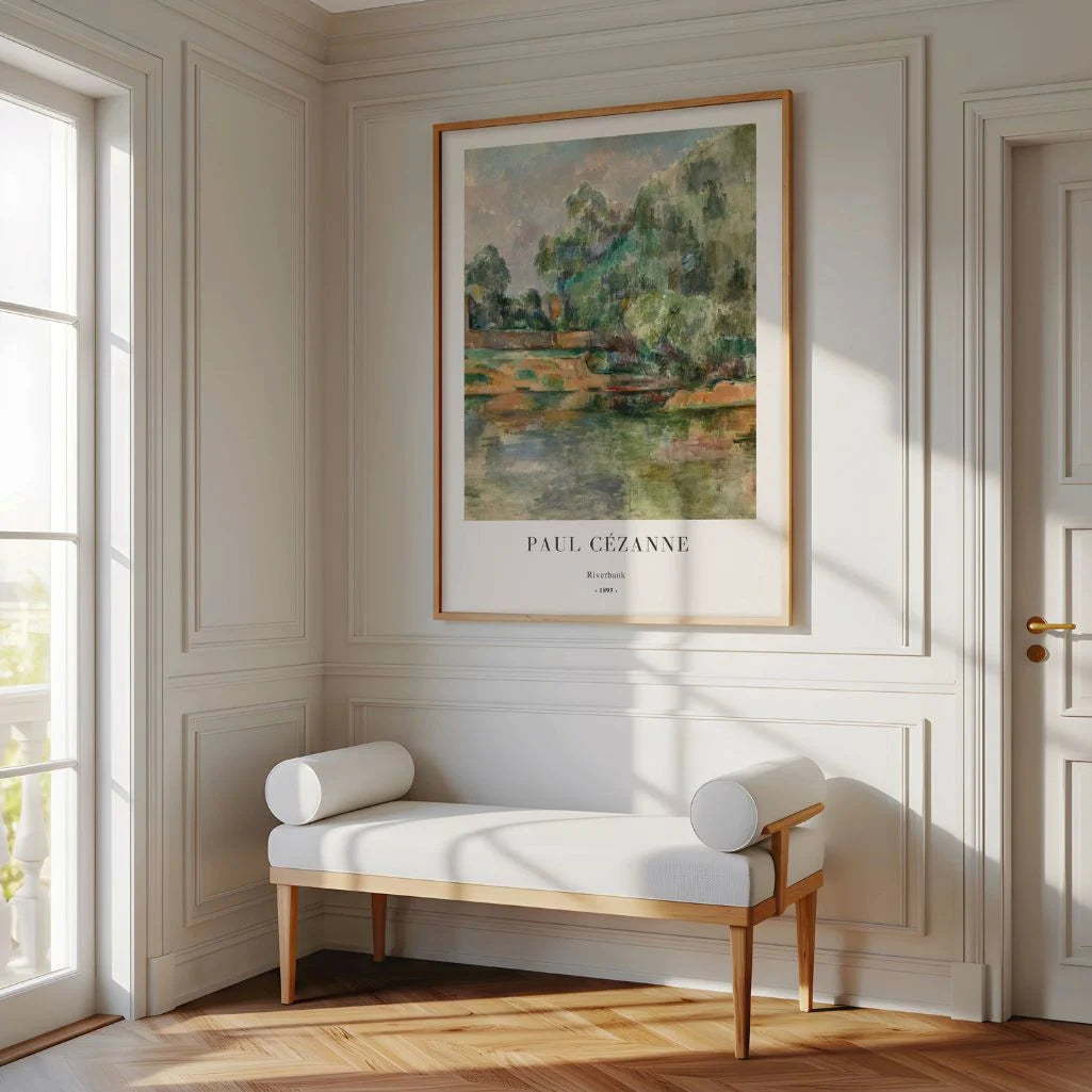Cézanne Riverbank Portrait Poster