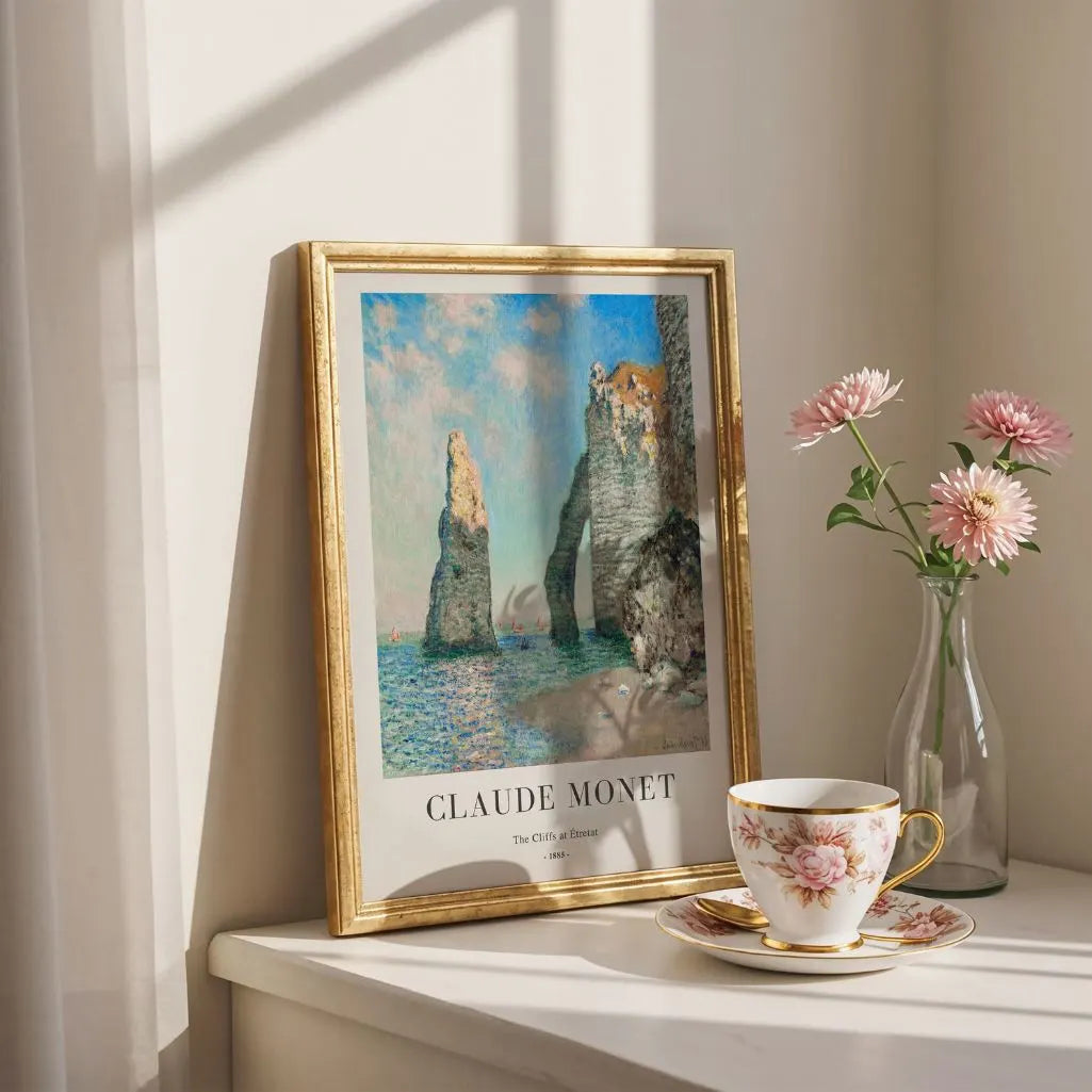 Affiche Claude Monet – Falaises d’Étretat