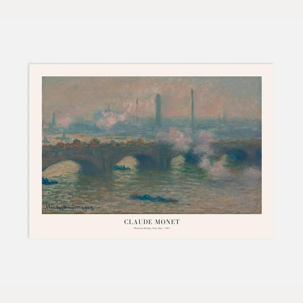Claude Monet – Waterloo Bridge, Jour gris Affiche