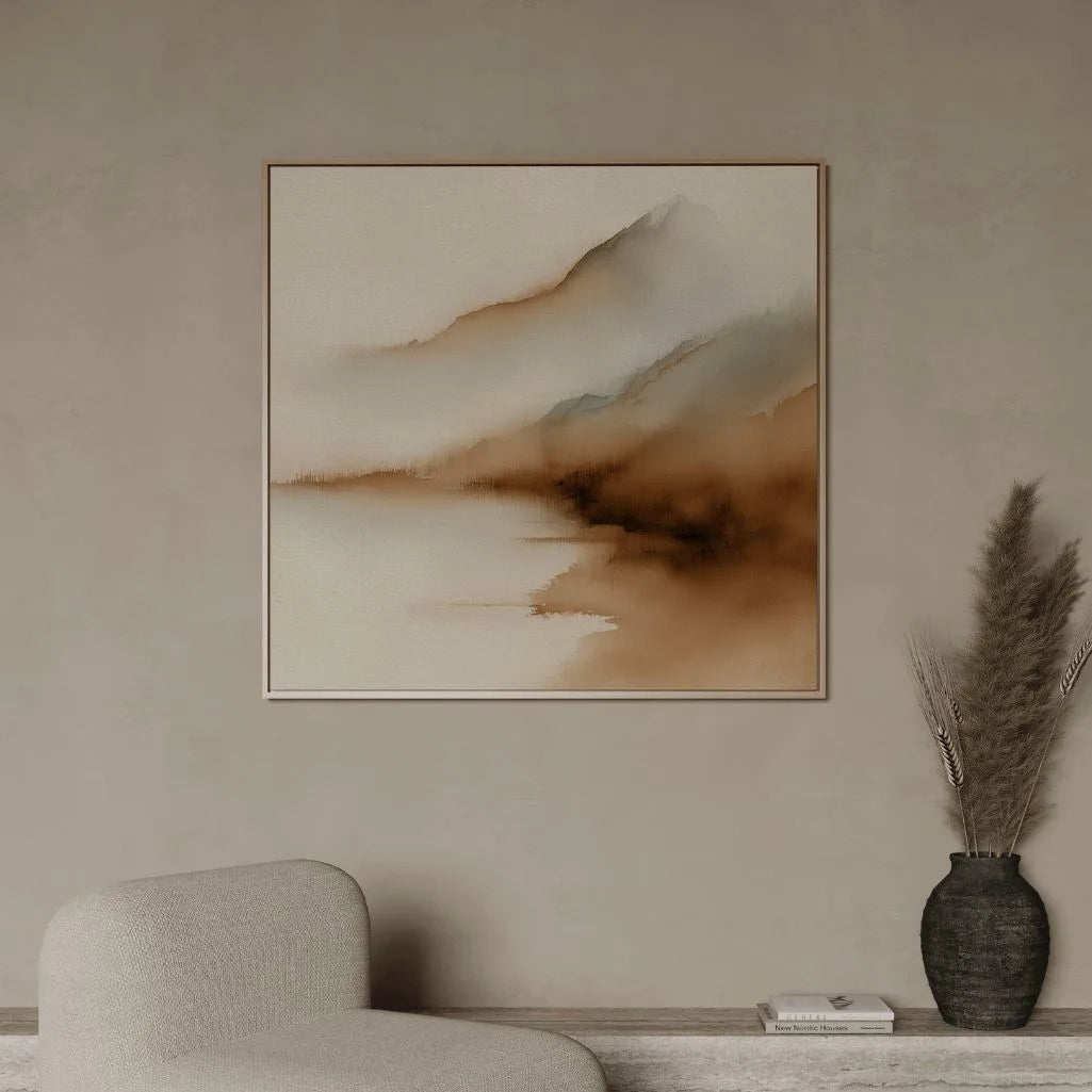 Toile encadrée – Brume sur le lac