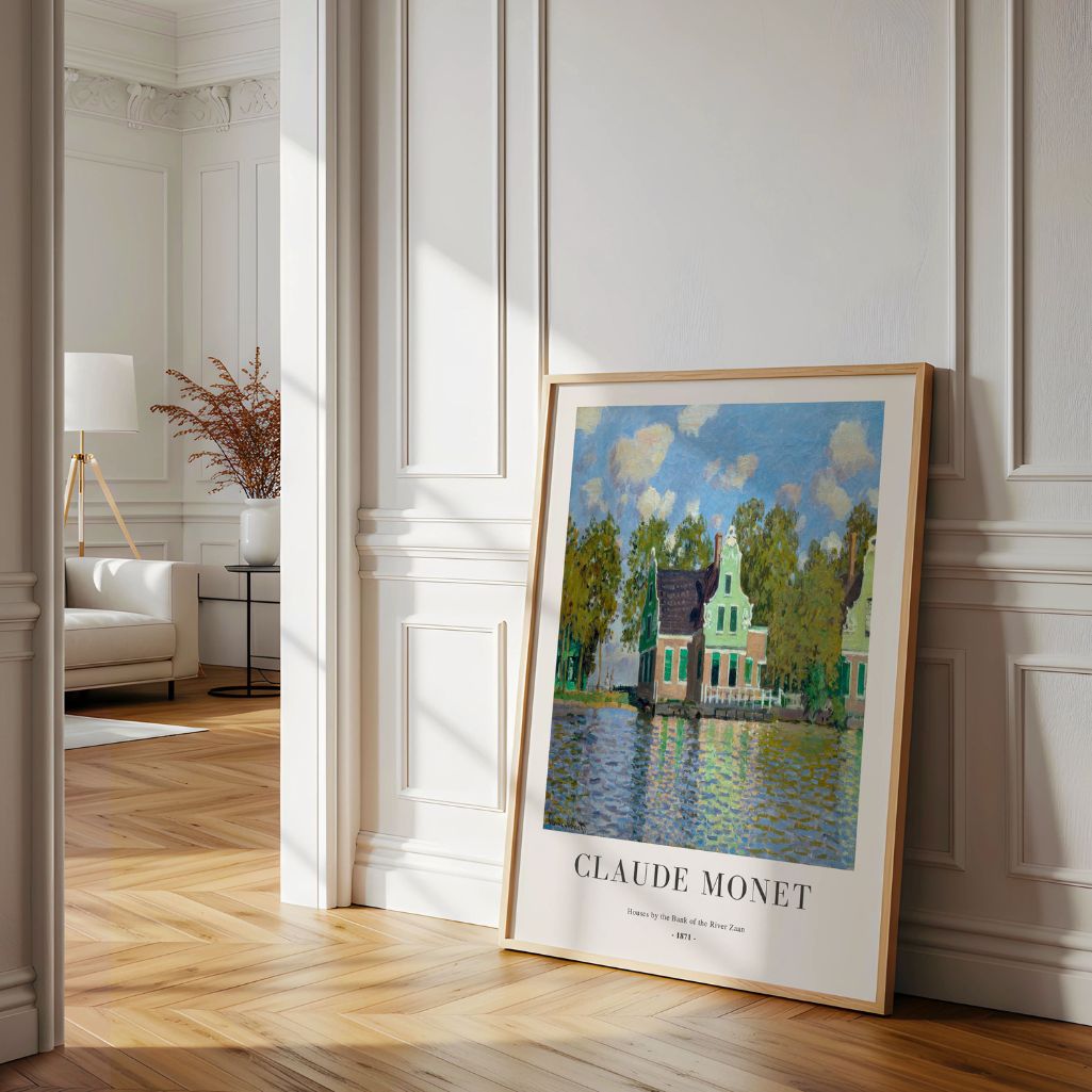 Claude Monet – Maisons au bord de la Zaan (1871) Affiche