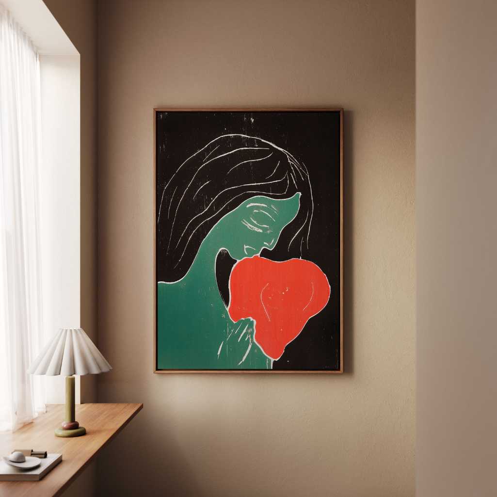 Framed Canvas Print Two Hearts