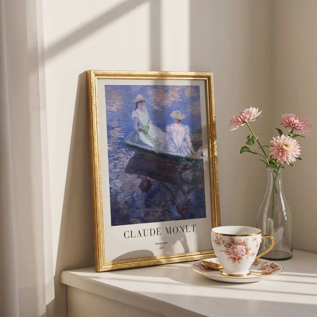 Claude Monet – En Bateau (1887) Affiche
