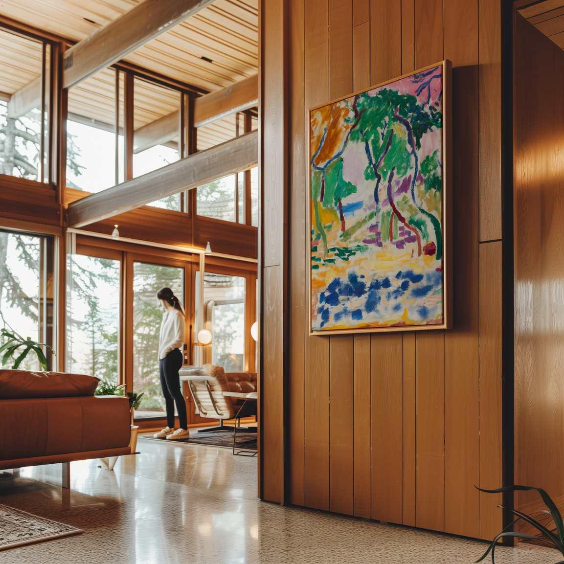 Framed Canvas Print Landscape near Collioure