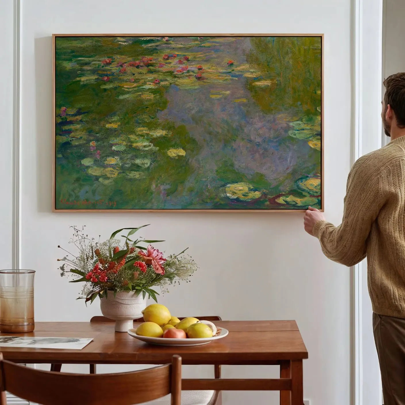 Claude Monet Water Lilies Framed Canvas Print