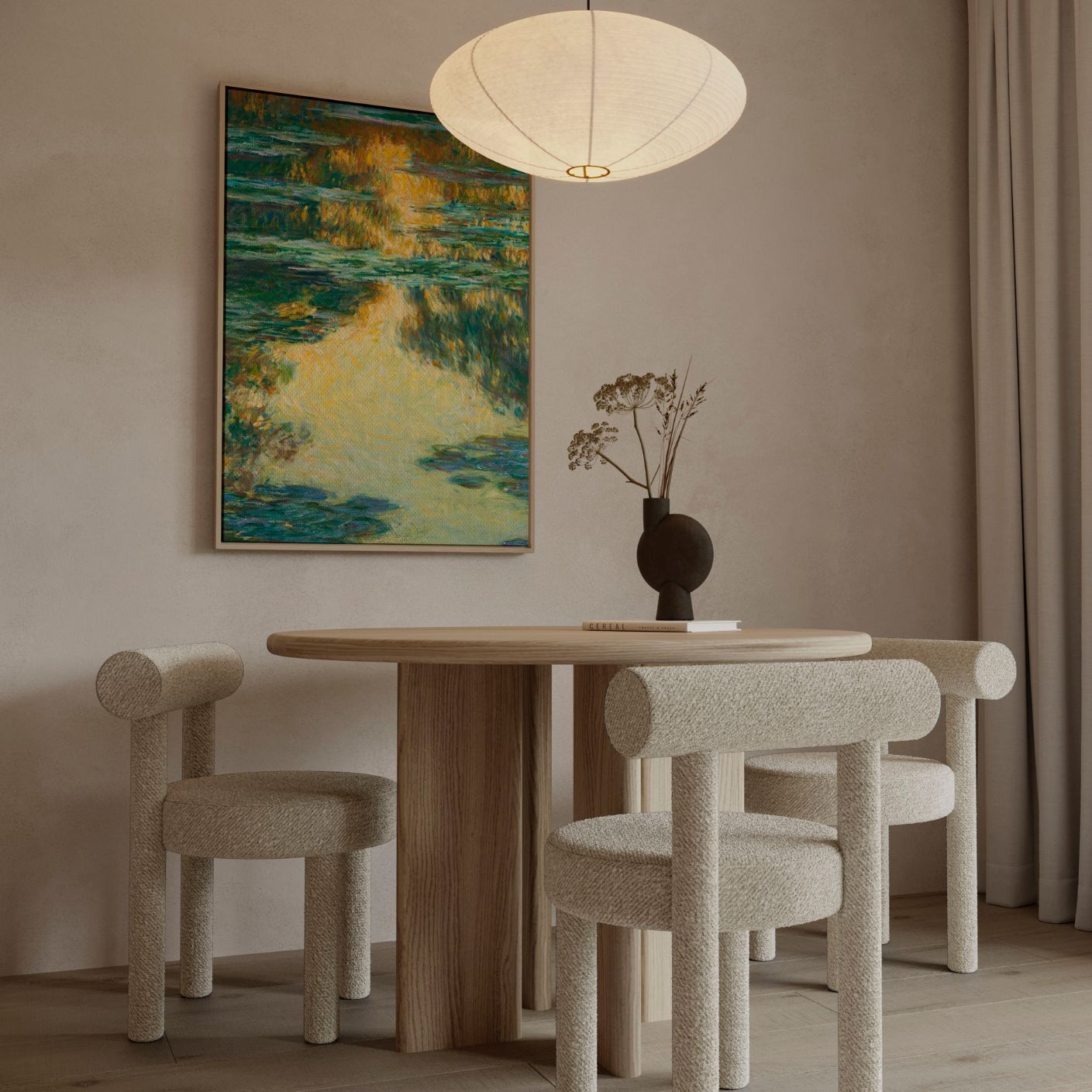 Framed Canvas Print Water Lilies Reflections