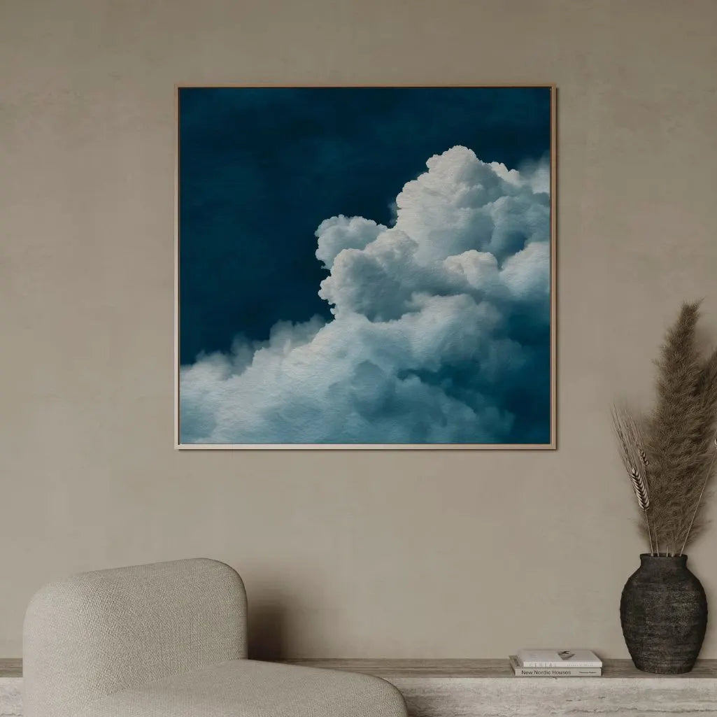 Toile encadrée – Nuages blancs