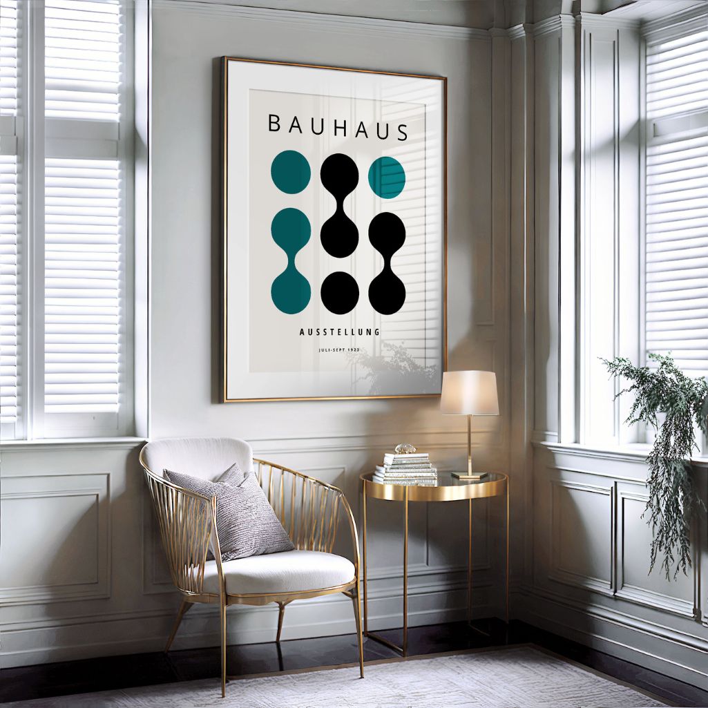 Bauhaus Contraste Turquoise Affiche