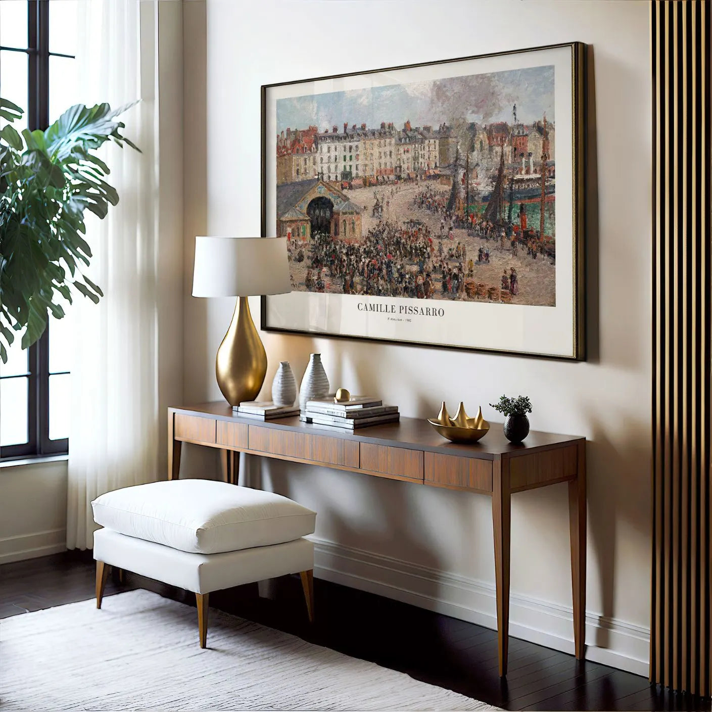 Pissarro Fishmarket City Scene Poster