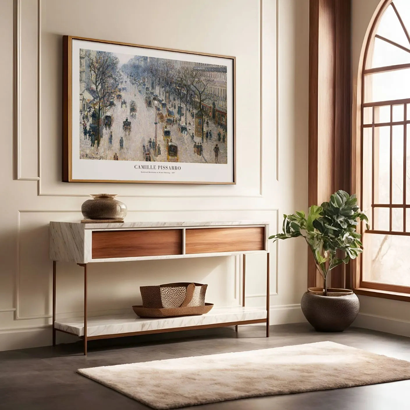 Pissarro Boulevard Montmartre Winter Morning Poster