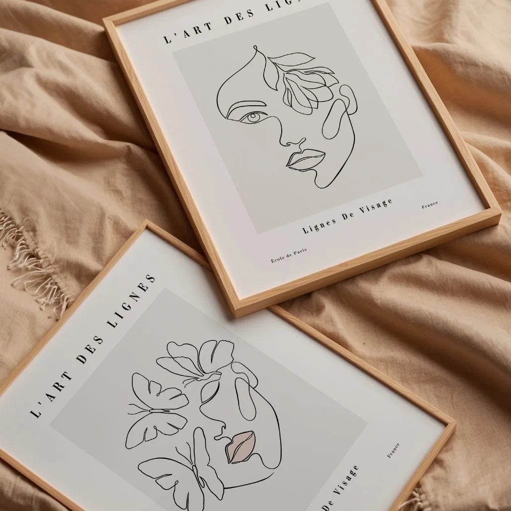 Affiche – Visage avec feuille