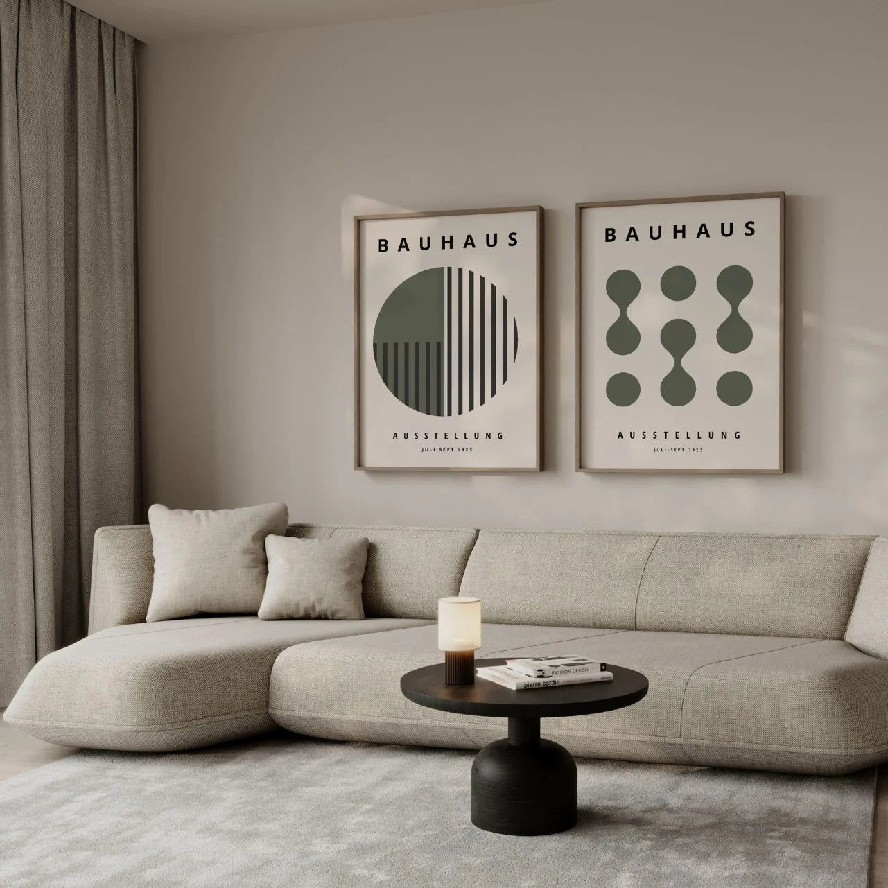 Bauhaus Vert olive – Lot de 2 affiches