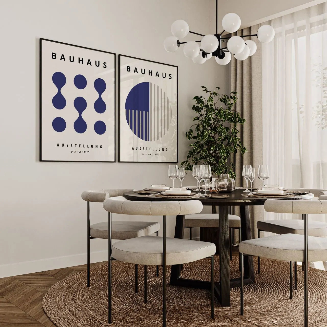 Bauhaus Navy Poster Set of 2