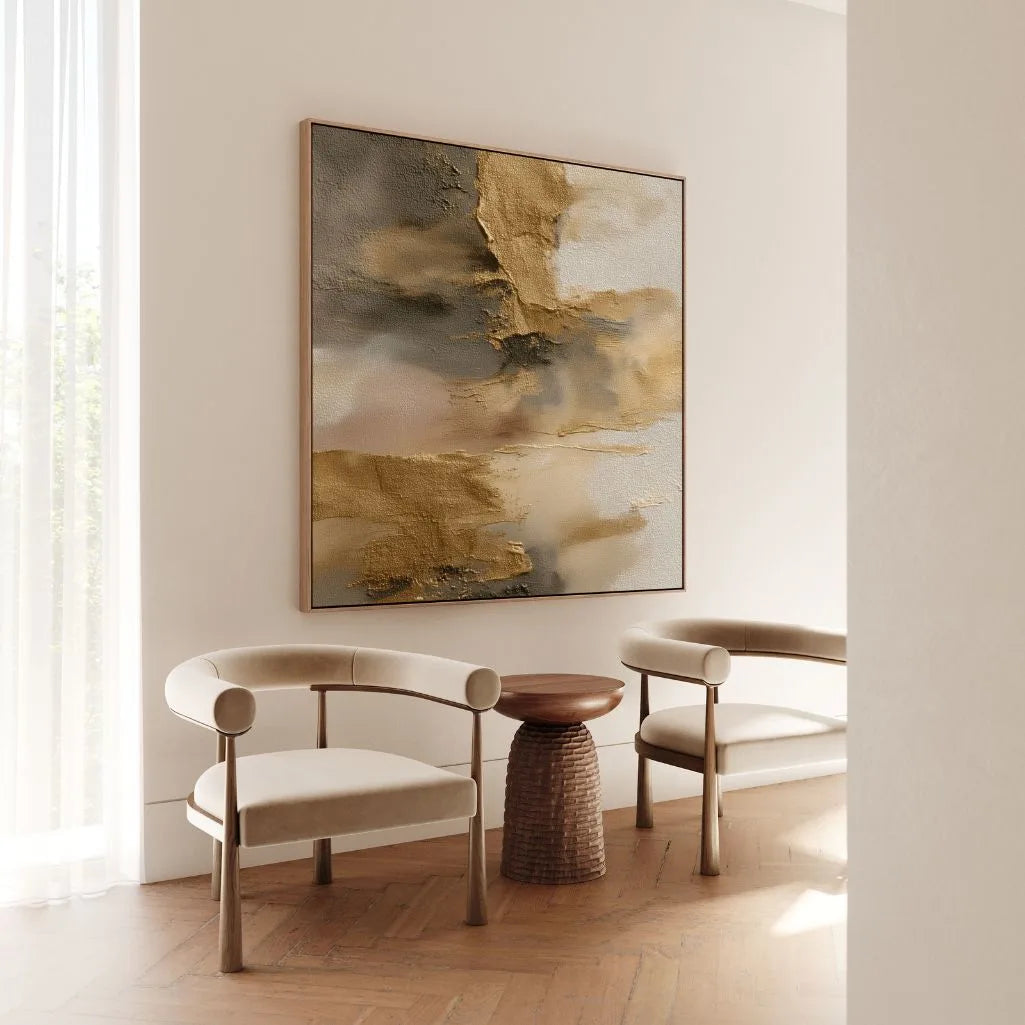 Toile encadrée – Reflets dorés