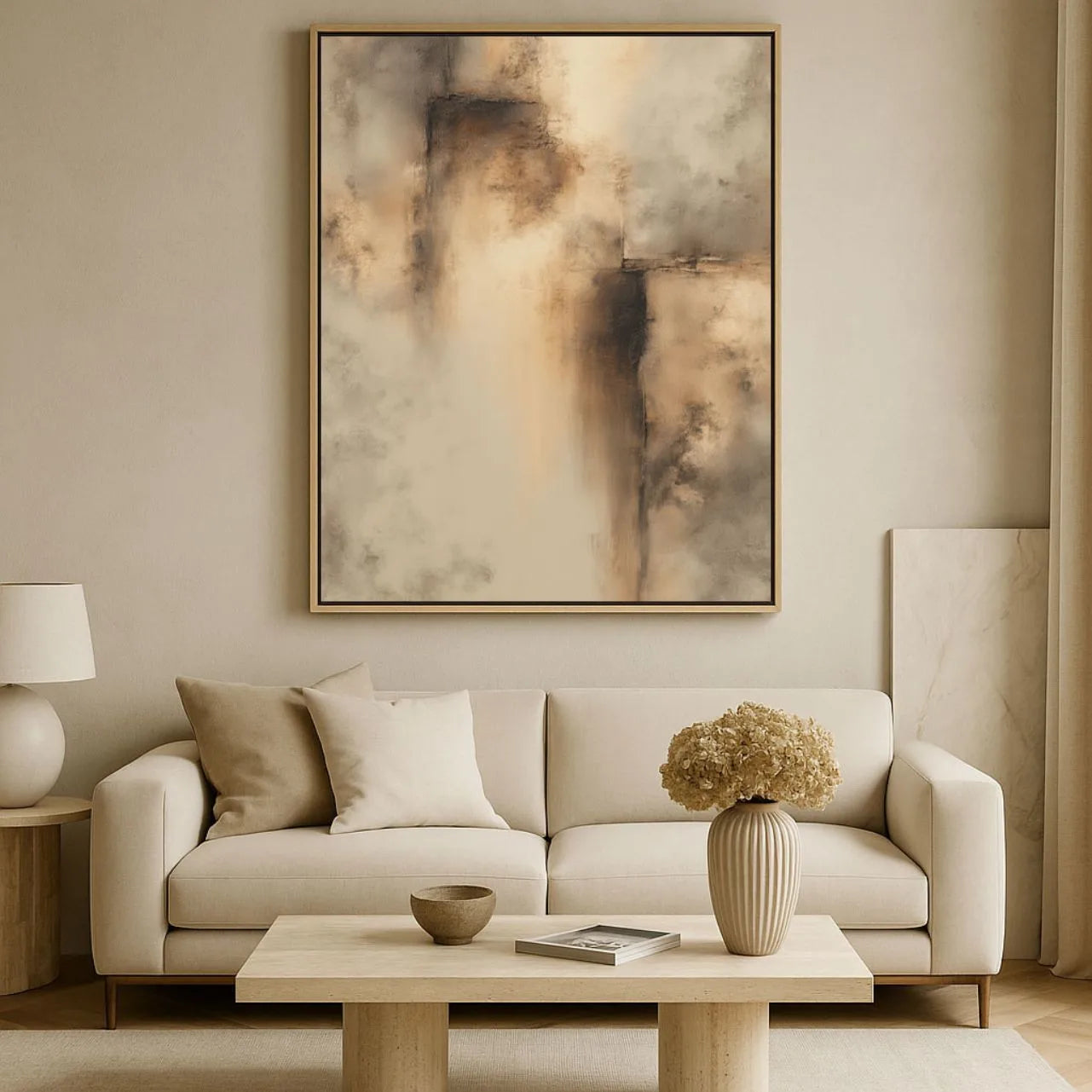 Framed Canvas Print Golden Trace