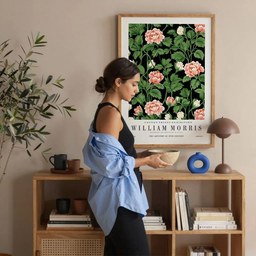 William Morris Pink Floral Poster