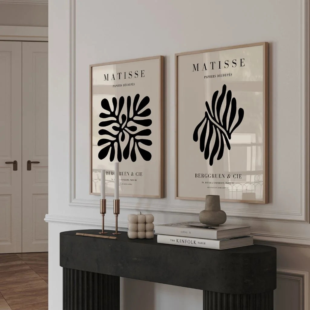 Matisse Black Organic Abstract – Set of 2 Posters