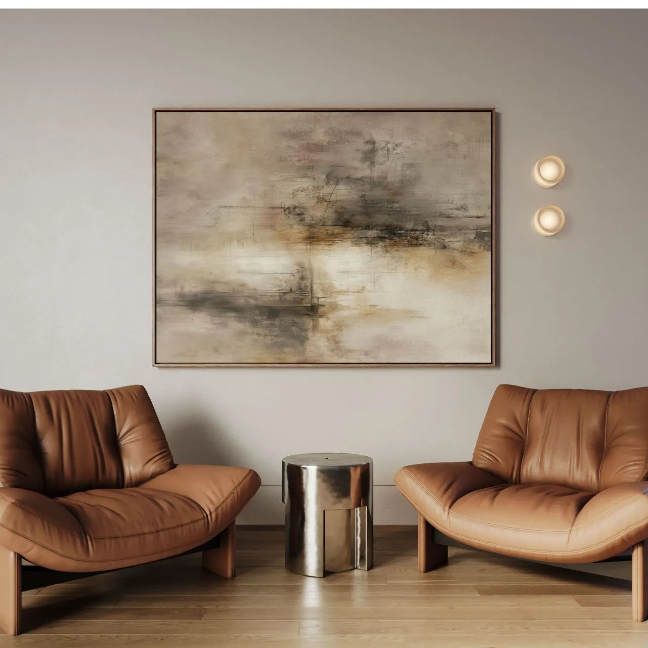 Toile encadrée Beige Matière
